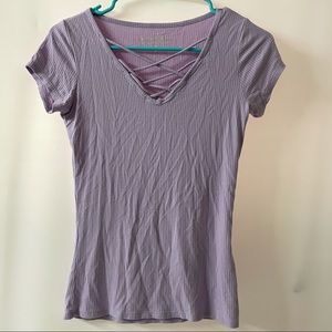 Ribbed lilac top